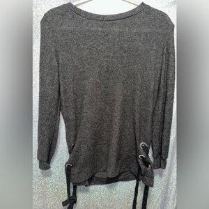 Gray Sweater with Side Ties